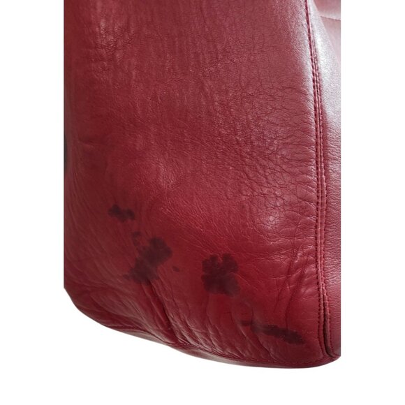 Vintage Coach Leather Tote Bag Burgundy Red USA Made Shopper Shoulder Bag - Picture 7 of 16